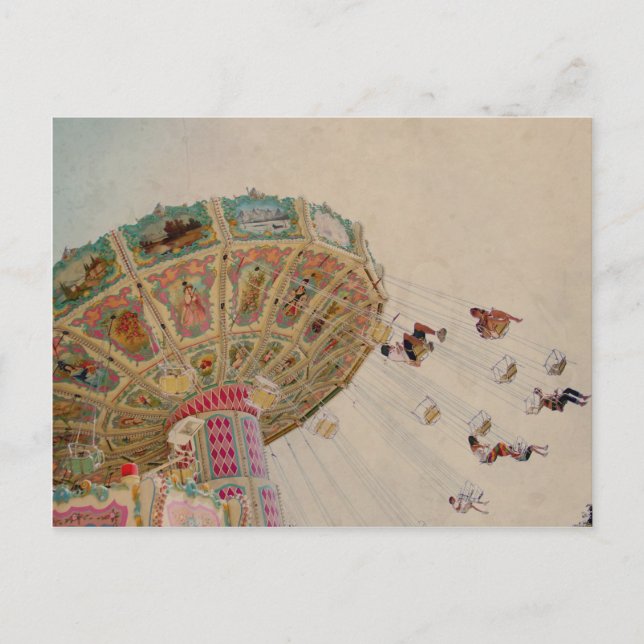 Carte Postale Carrousel vintage à Paris (Devant)