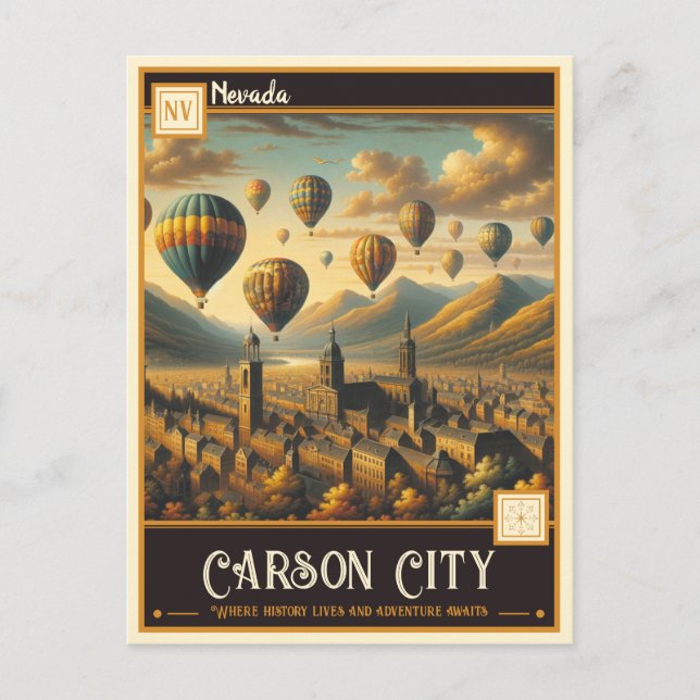 Carte Postale Carson City, Nevada | VINTAGE (Devant)