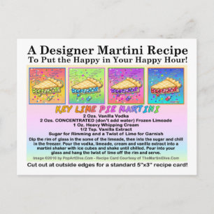 Carte postale Carte à recette à tarte de citron ve