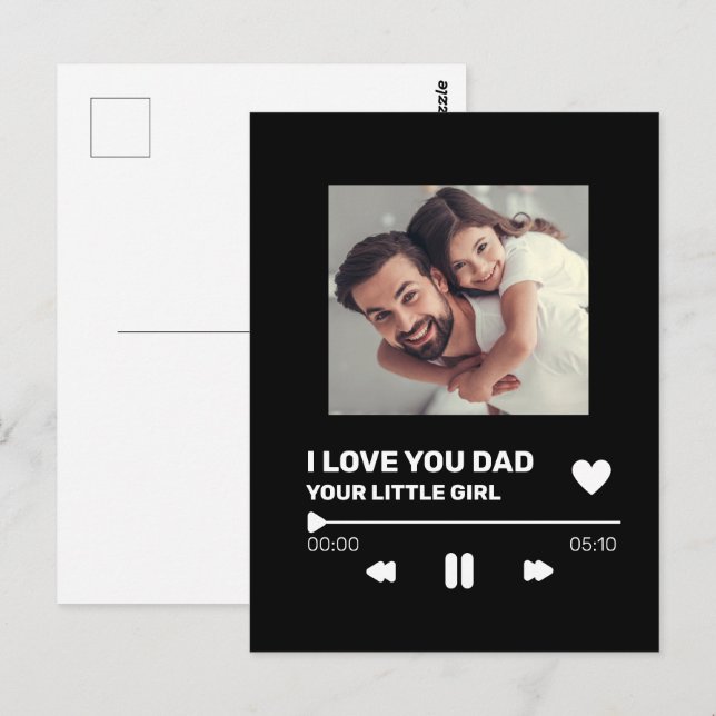 Carte Postale Carte-cadeau de Fête des pères d'affichage d'enreg (Devant / Derrière)