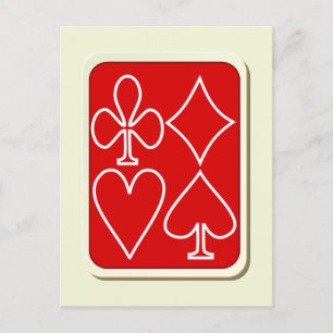 Carte postale Carte de jeu rouge