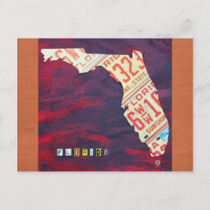 Carte postale Carte de plaque de licence Floride