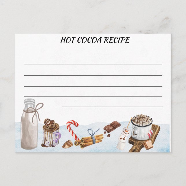 Carte postale Carte de recette au chocolat au caca (Devant)