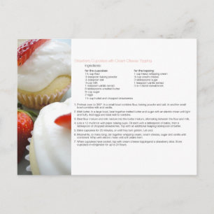Carte postale Carte de recette de cupcakes aux fra