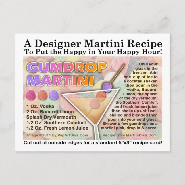 Carte postale Carte de recette Gumdrop Candy Marti (Devant)