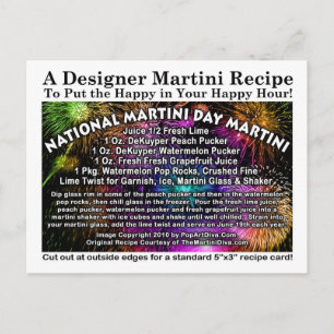 Carte postale Carte de recette Martini Day