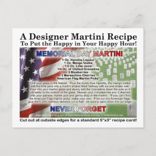Carte postale Carte de recette Martini Day Memoria
