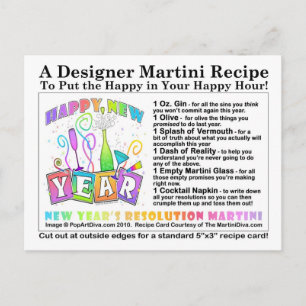 Carte postale Carte de recette Martini Résolution 