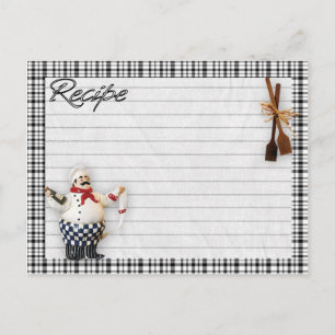 Carte postale carte de recettes du chef italien