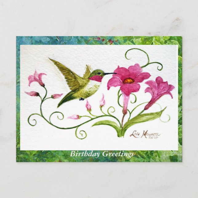 Carte postale Carte de vœux Colibri (Devant)
