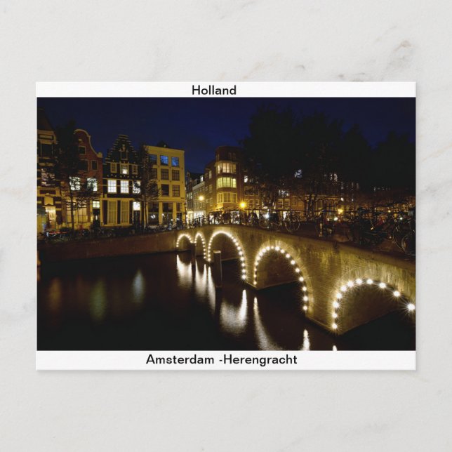 Carte postale Carte de vœux d'Amsterdam-Holland (Devant)