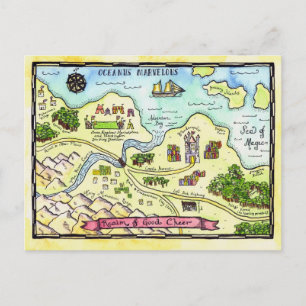 Carte postale Carte du royaume de bon coeur
