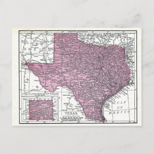 Carte postale: Carte du Texas, 1921