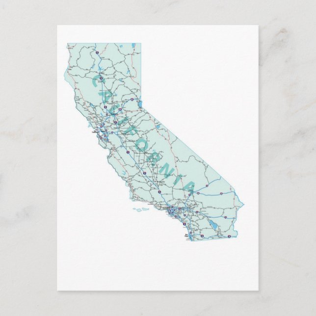 Carte postale Carte Interstate California (Devant)