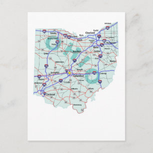 Carte postale Carte Interstate Ohio
