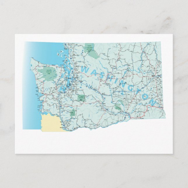 Carte postale Carte Interstate Washington (Devant)