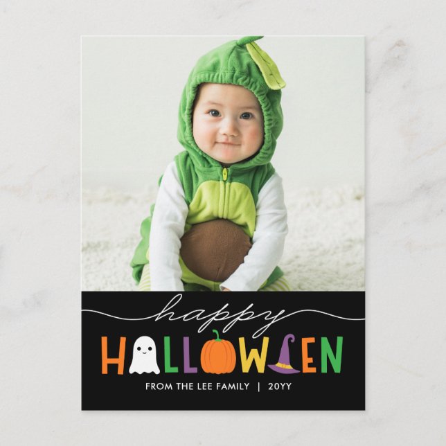 Carte postale Carte photo d'Halloween amusant et f (Devant)
