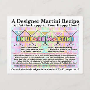 Carte postale Carte Rhubarb Spring Martini Recette