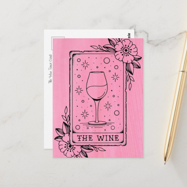 Carte postale Carte Tarot Vin (Devant/Arrière en situation)