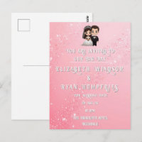 "Cartes d'invitation de mariage rose clair caprici