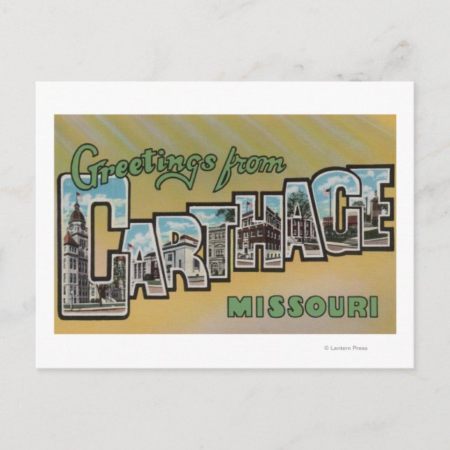 Carte Postale Carthage, Missouri - Scènes de grandes lettres (Devant)