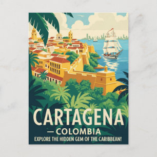Carte Postale Carthagène vintage Colombie Voyage