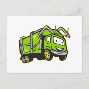 Carte Postale Cartographie de camion de déchets