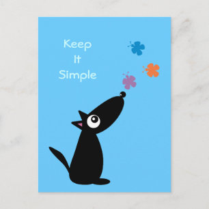 Carte Postale Cartographier chien & papillons Keep It Simple car