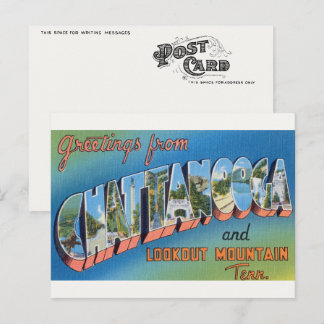 Carte Postale Cartoline vintage de Chattanooga, TN et Signal Mtn