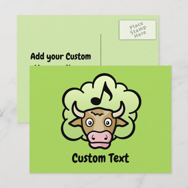 Carte postale Carton au méthane de vache (Devant / Derrière)