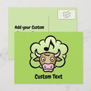 Carte postale Carton au méthane de vache