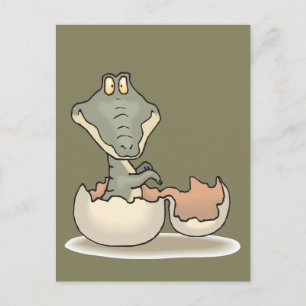 Carte Postale Carton d'Alligator pour bébé mignon