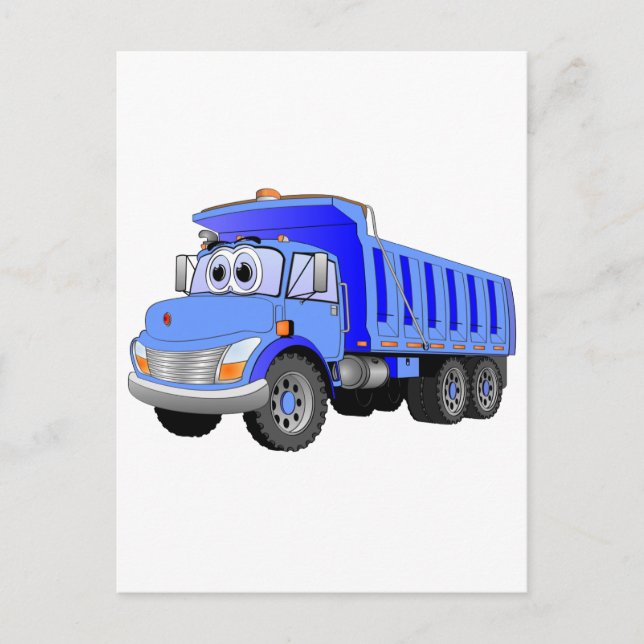 Carte Postale Carton de camion à vidange bleu (Devant)
