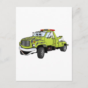 Carte Postale Carton de camion bleu vert