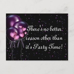 Carte Postale Carton de invitation pour une fête avec confettis 