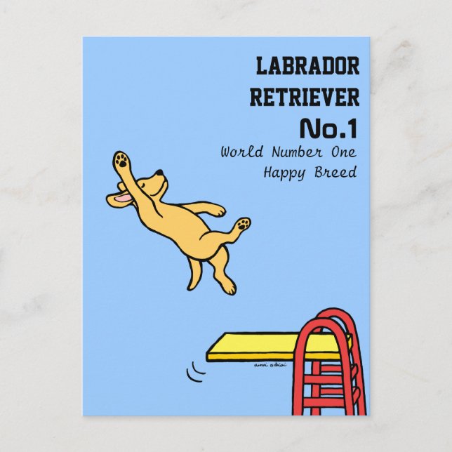 Carte Postale Carton de plongée du Labrador jaune (Devant)