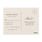 Carton de réponse de mariage noir bohème