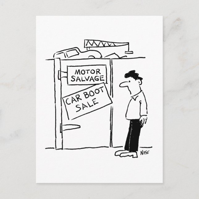 Carte Postale Carton de vente de la voiture de la casse voiture  (Devant)