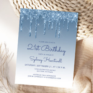 Carte Postale Carton d'invitation à la fête d'anniversaire 21 an