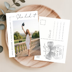 Carte Postale Carton d'invitation à une fête de fin d'études ave