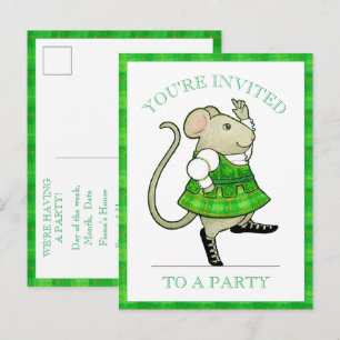 Carte Postale Carton d'invitation à une soirée IRISH JIG MOUSE