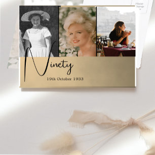 Carte Postale Carton d'invitation Collage Photo pour 90e Anniver