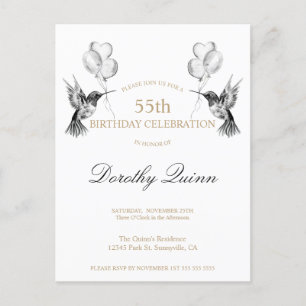 Carte Postale Carton d'invitation d'anniversaire au ballon colib