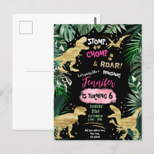 Carte Postale Carton d'invitation d'anniversaire Safari de dinos