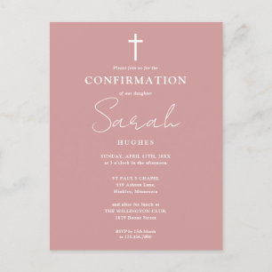 Carte Postale Carton d'invitation de confirmation minimaliste ro