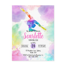 Carton d'invitation de gymnastique à l'aquarelle