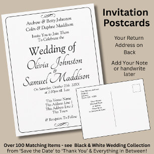 Carte Postale Carton d'invitation de mariage à défilement infini