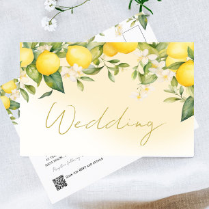 Carte Postale Carton d'invitation de mariage Citron d'été Chic