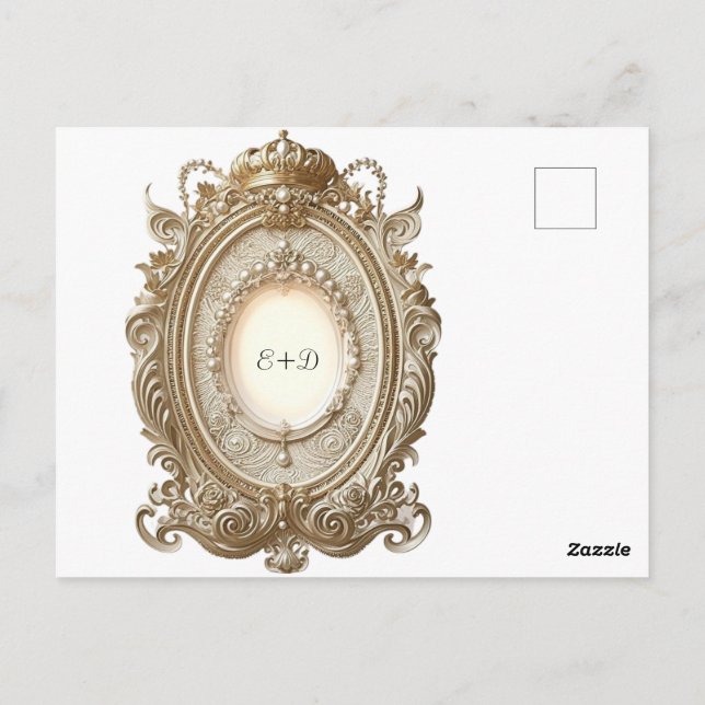 Carte Postale Carton d'invitation de mariage Élégance Baroque (Dos)