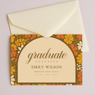 Carte Postale Carton d'invitation de remise de diplômes avec arc